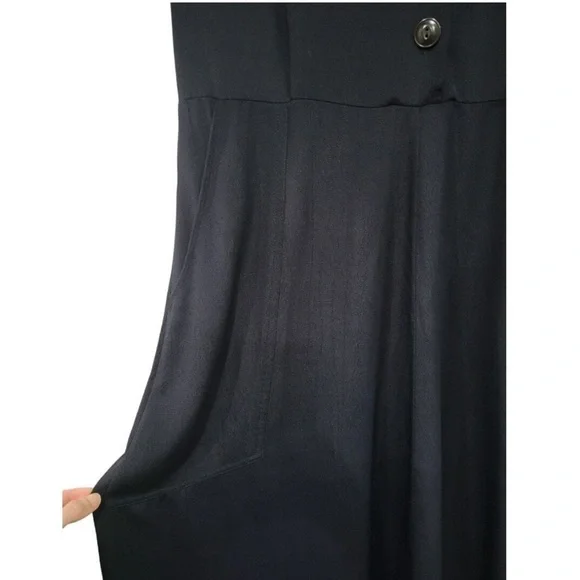 Flax by Jeanne Engelhart Women's Vintage Short Sleeve
Midi Dress Pockets Black L - Picture 8 of 16